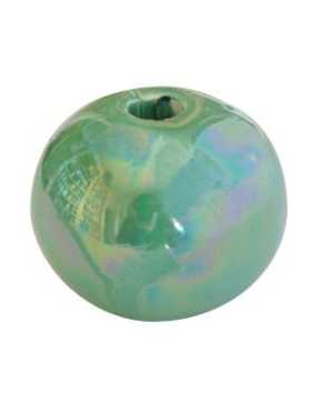 Grosse perle ronde en ceramique de couleur verte-26mm