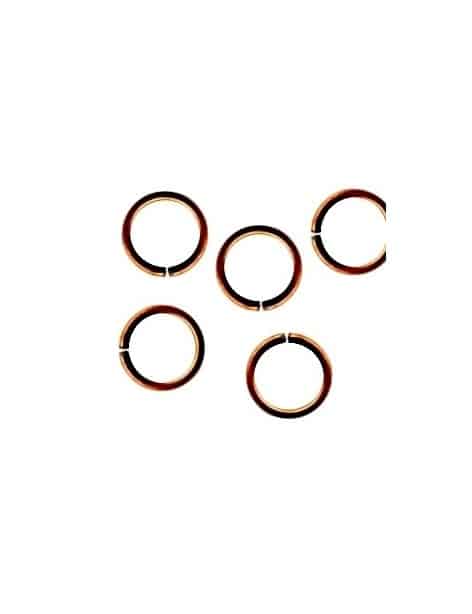 Poche de 50 anneaux de jonction en metal couleur cuivre-12x1.2mm