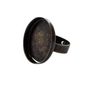 Support de bague couleur bronze antique pour pate polymere-26mm