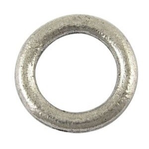 Anneau rond 14.5mm en metal couleur argent vieilli