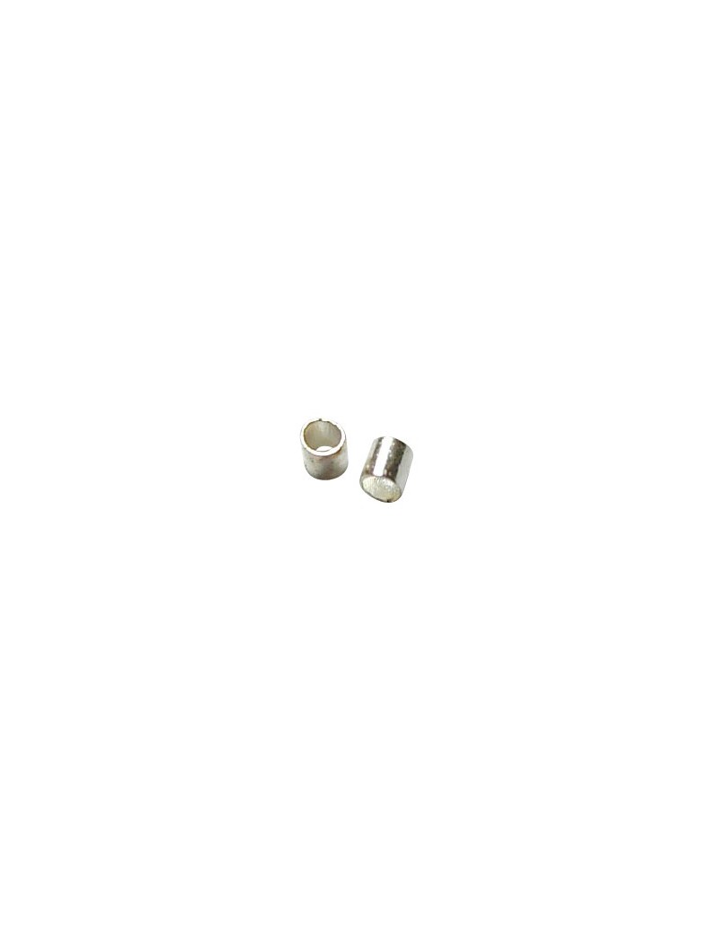 Pochette de 100 perles a ecraser tube couleur argent-1.5mm