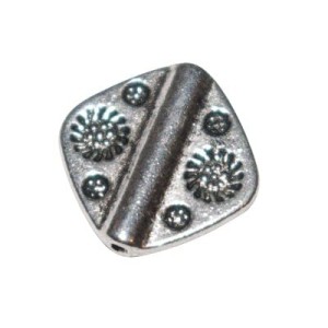 Perle plate quadrilatere sans nickel et sans plomb-14mm