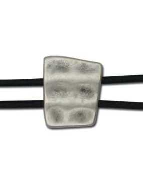 Passant 2 trous pour bracelet metal placage argent-20mm