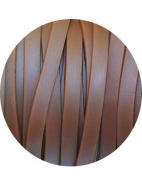 Cordon caoutchouc plat marron mat opaque-6mmx2mm