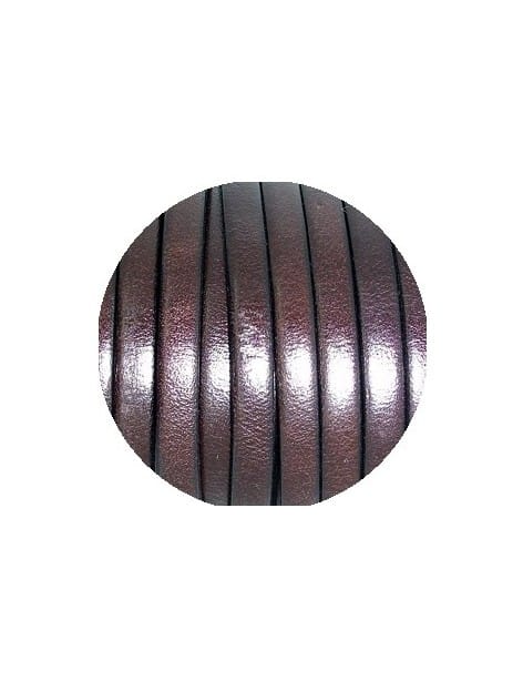 Cordon de cuir plat 5mm couleur moka-vente au cm