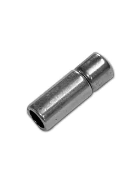 Fermoir tube a clip placage argent pour cordon rond-20mm