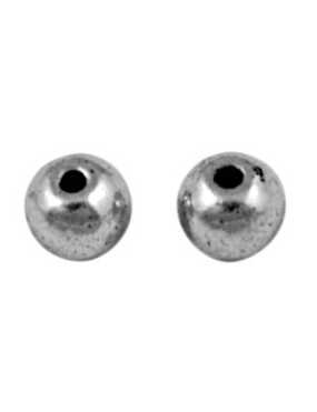 Petite perle ronde lisse couleur argent tibetain-5mm