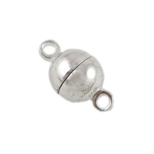 Fermoir magnetique boules couleur argent-11.5mm