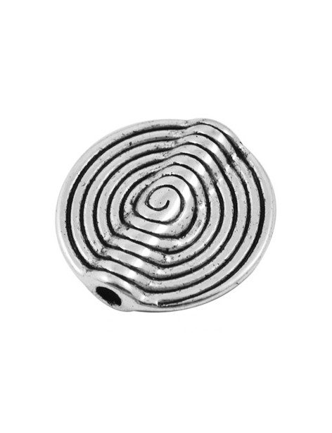 Superbe perle disque a spirale sans plomb et sans nickel-15mm