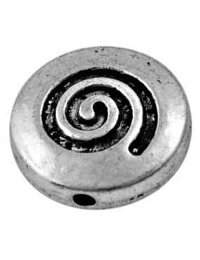 Superbe perle metal a spirale-14mm