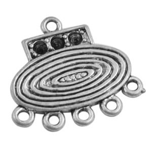 Pendant intercalaire 6 accroches couleur argent tibetain-20mm