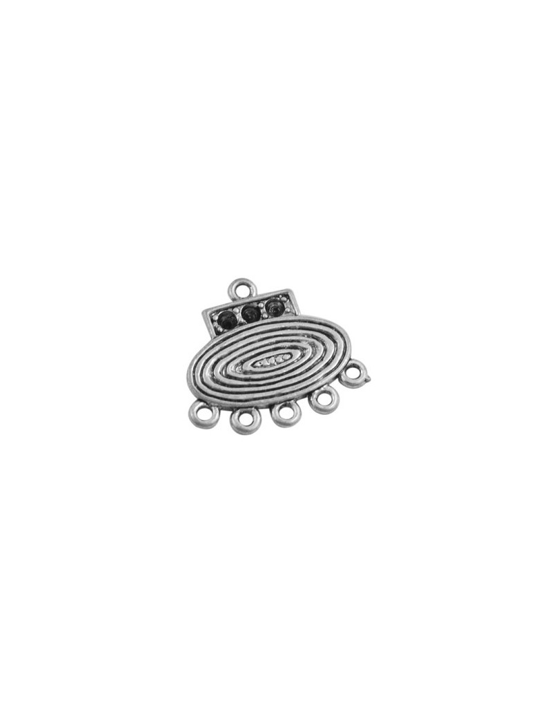 Pendant intercalaire 6 accroches couleur argent tibetain-20mm
