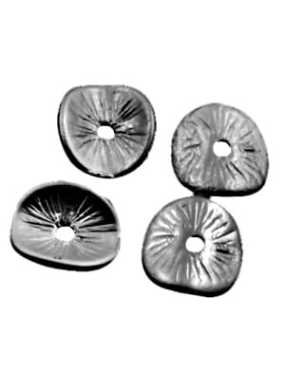 Perle intercalaire disque incurve en metal couleur argent tibetain-9.5mm