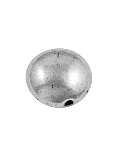 Grosse perle lentille lisse en metal couleur argent tibetain-17.5mm