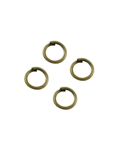 Lot de 50 anneaux de jonction en metal couleur bronze antique-7x1.2mm