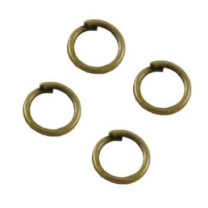 Lot de 50 anneaux de jonction en metal couleur bronze antique-7x0.7mm
