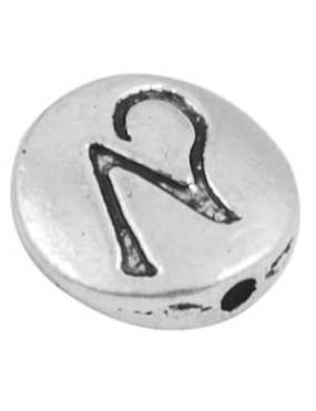 Perle metal plate ronde zodiaque couleur argent tibet-Capricorne-11mm
