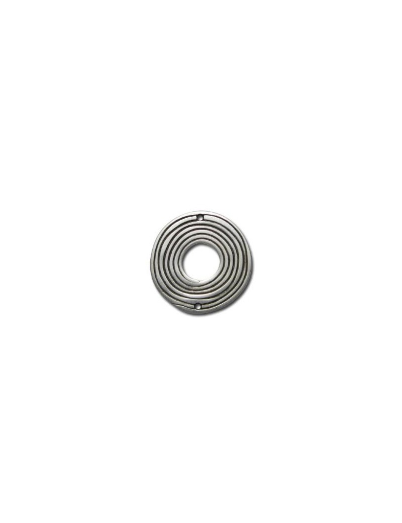 Intercalaire type donut spirale en metal plaque argent-39mm