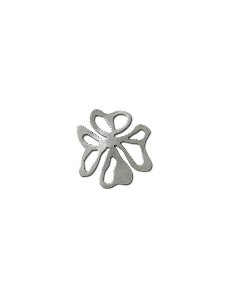 Intercalaire grosse fleur en metal placage argent antique-79mm