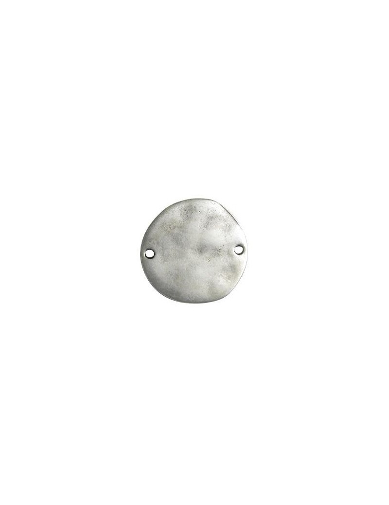 Intercalaire rond et lisse 2 accroches placage argent-32mm