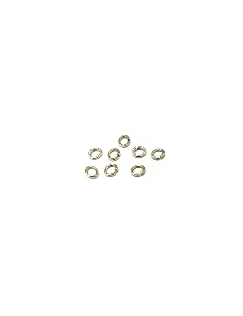 Lot de 50 anneaux de jonction ovales metal placage argent-6mmx4.5mm