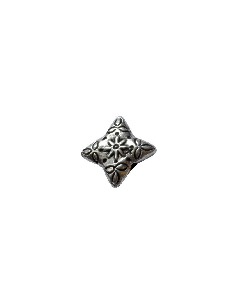 Perle ethnique style croix du sud placage argent-14mm