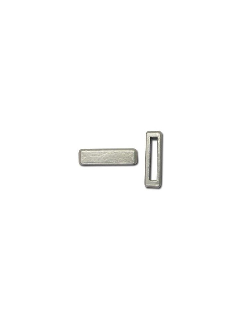 Perle intercalaire rectangle placage argent-18mm