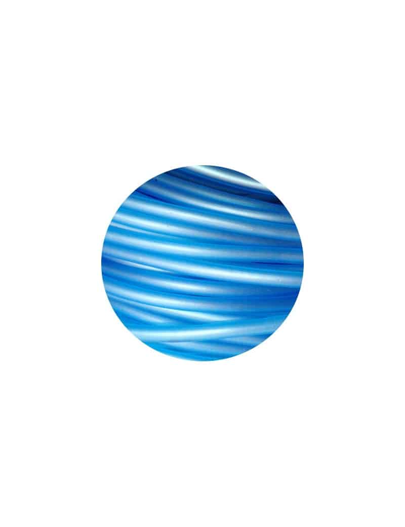 Cordon PVC creux de couleur bleue translucide-3mm