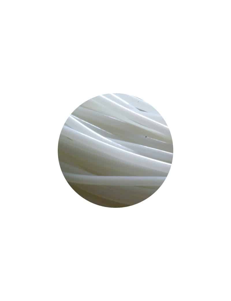 Cordon PVC creux de couleur blanc nacre-5mm