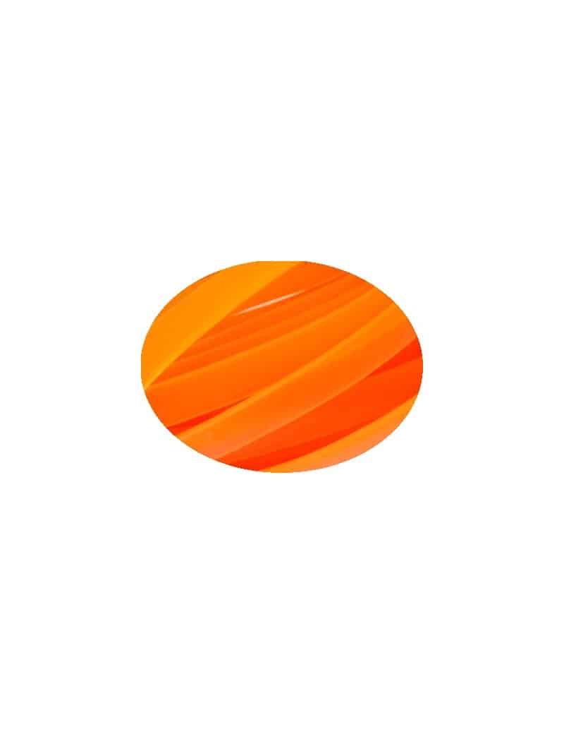 Cordon caoutchouc plat orange de 6mm coupé à 1 mètre