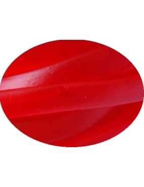 Cordon pvc plat large rouge translucide de10mm coupé à 1 mètre