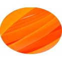 Cordon caoutchouc plat large orange de 10mm coupé à 1mètre