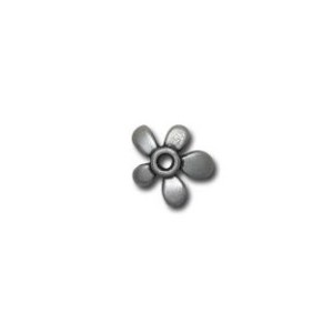 Coupelle fleur pleine et lisse en metal placage argent-15mm