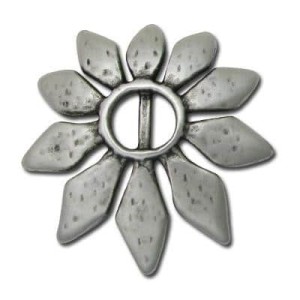 Gros intercalaire fleur en metal placage argent-55mm