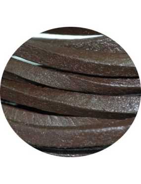 Cordon de cuir carre marron-4mm