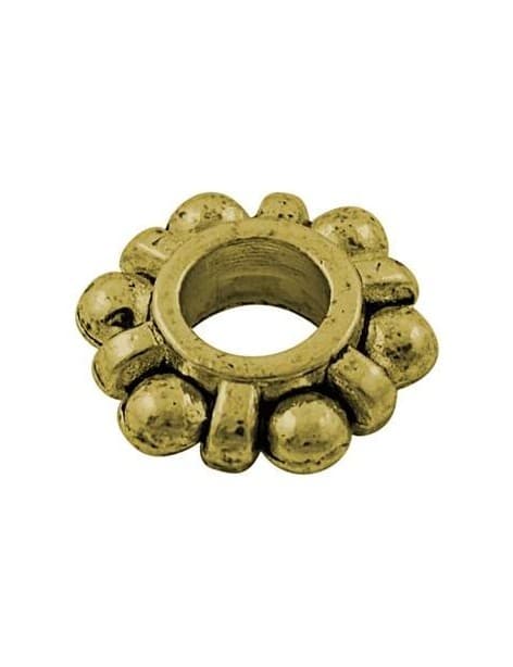 Perle intercalaire en metal couleur or antique-11mm