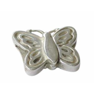 Gros fermoir magnetique papillon placage argent-34mm