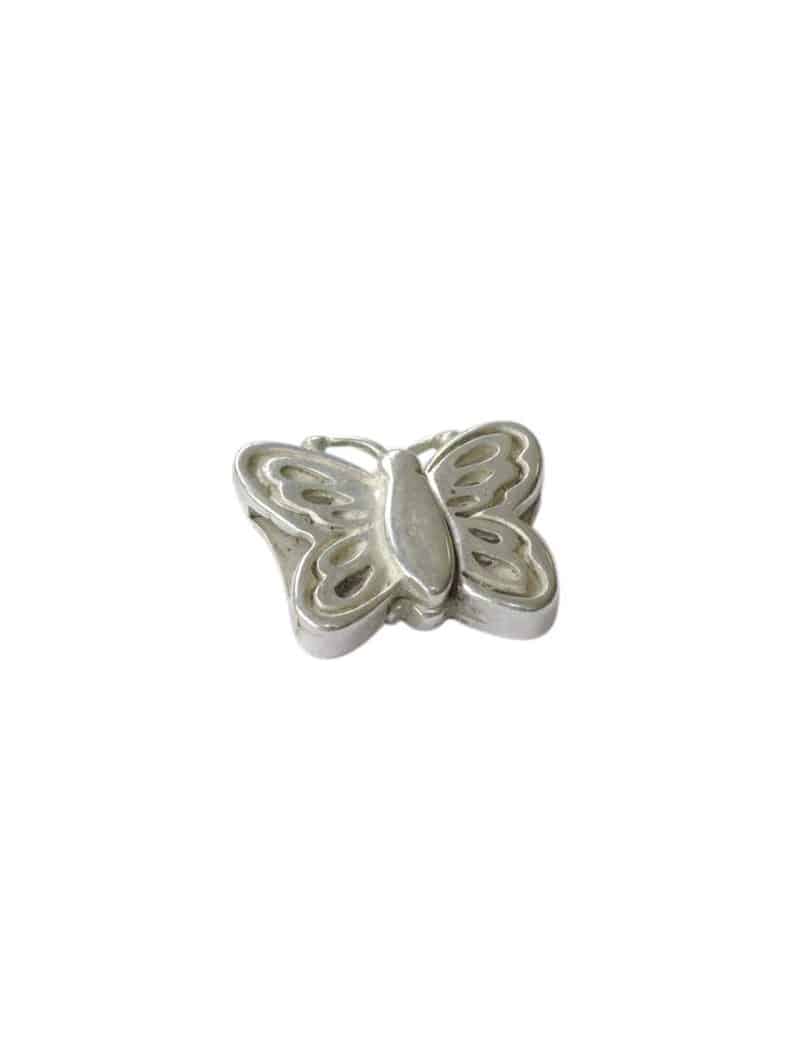 Gros fermoir magnetique papillon placage argent-34mm