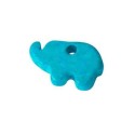 Pampille elephant en ceramique brute bleue-18mm