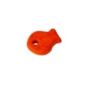 Pampille poisson en ceramique brute orange fluo-15mm