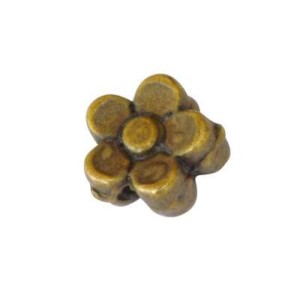 Lot de 10 petites perles fleurs en metal couleur bronze antique-5mm