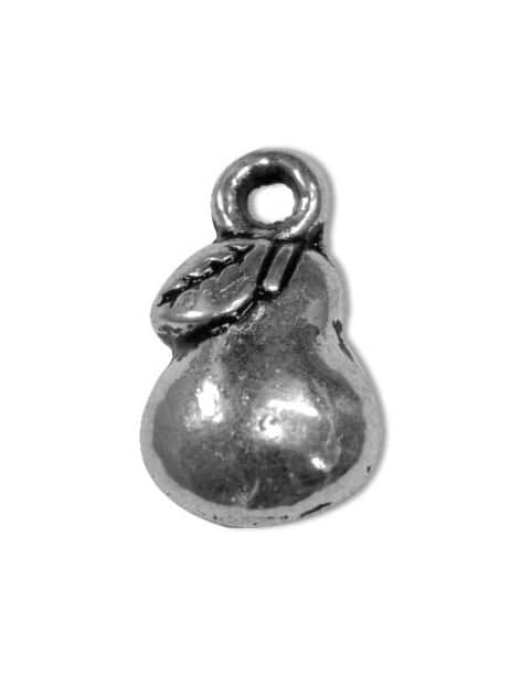 Breloque poire en metal couleur argent tibetain-12mm