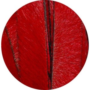 Laniere de peau avec poils de couleur rouge-10mm