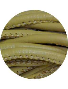 Cordon de cuir artificiel beige creme-5mm-vente au cm