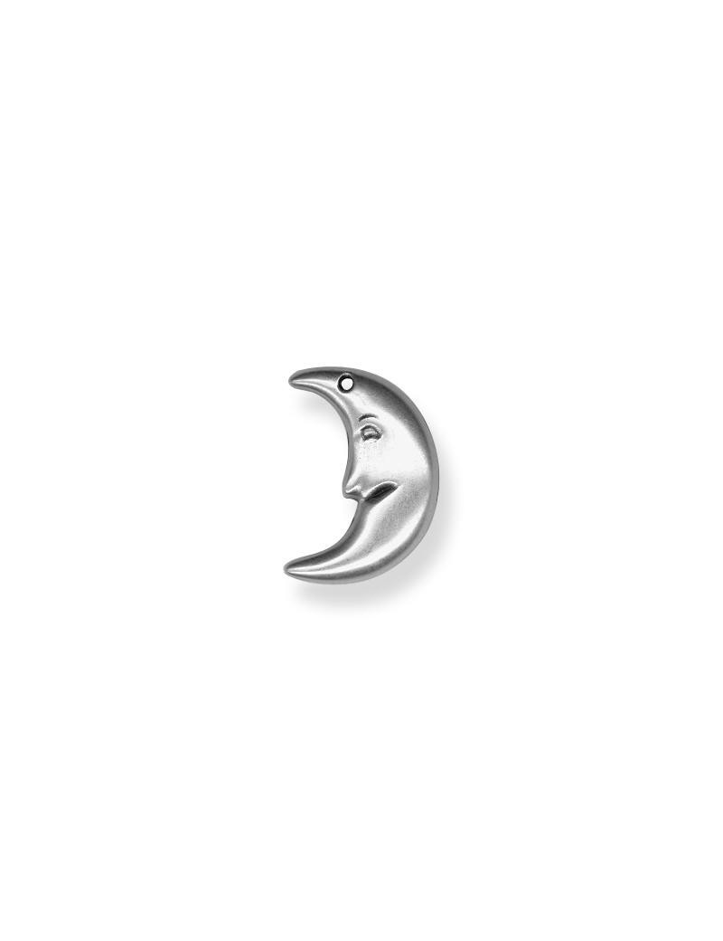 Superbe lune en metal placage argent-31mm