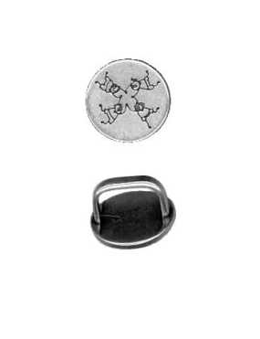 Passant ronde d enfants en placage argent-15mm