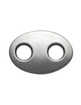 Intercalaire ovale grande taille placage argent-32mm