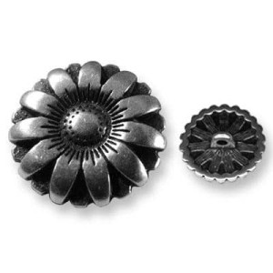 Bouton fleur placage argent pour bijoux ou habits-17mm