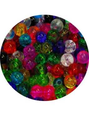 Lot de 100 Perles verre rondes craquelees-4mm