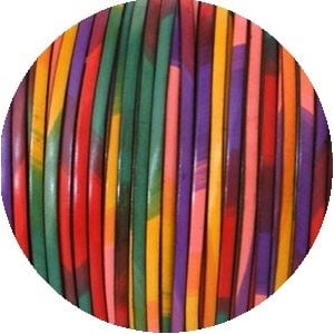 Un metre de cuir plat 5mm multicolore